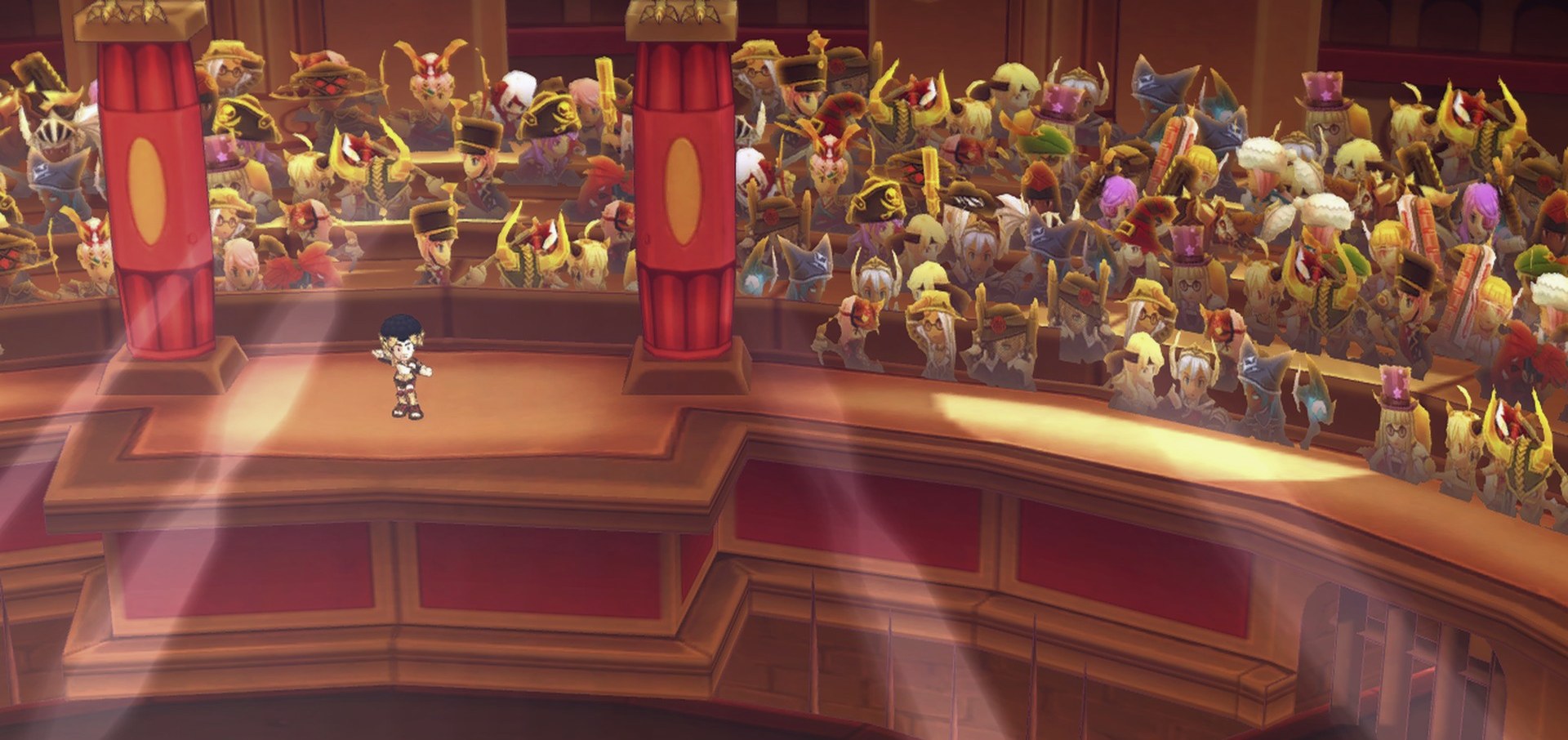 A Team Deathmatch fight in the Colosseum, in the game